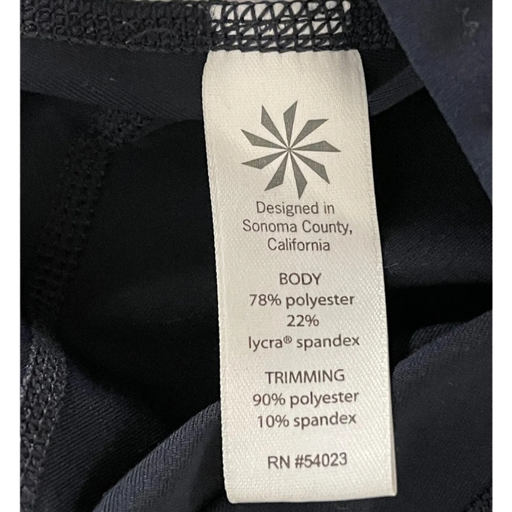ATHLETA Leggings Navy Blue Small Back Zip Pocket Excellent Condition - Picture 4 of 7